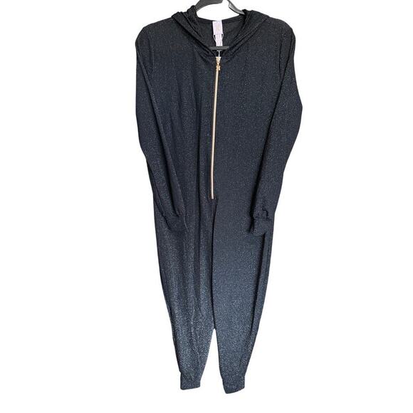 Savage X Fenty NWT Sleep and Shine Hooded Onesie In Black Shimmer Size Medium - Picture 6 of 16